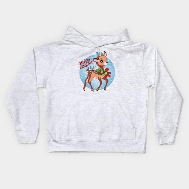 Little Reindeer Kids Hoodie by valentinahramov